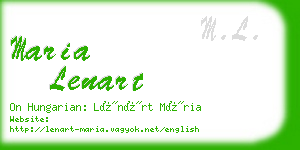 maria lenart business card